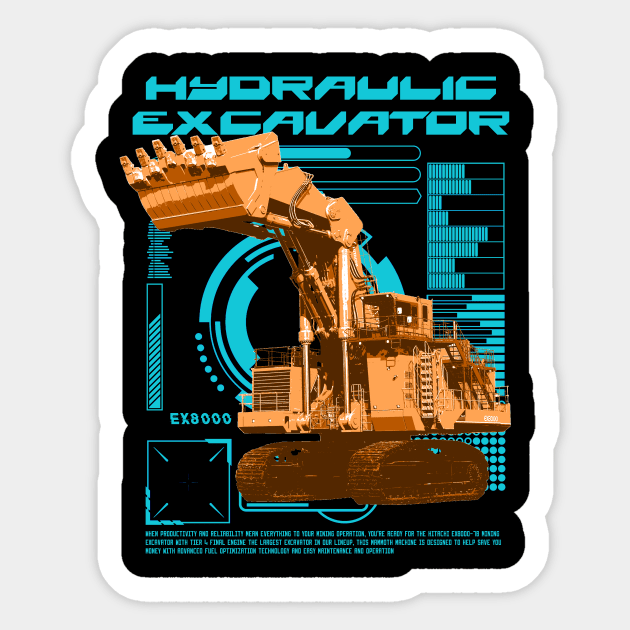 Hydraulic excavator Sticker by plutominer